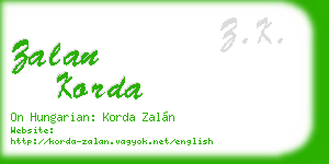 zalan korda business card