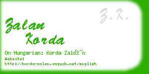 zalan korda business card